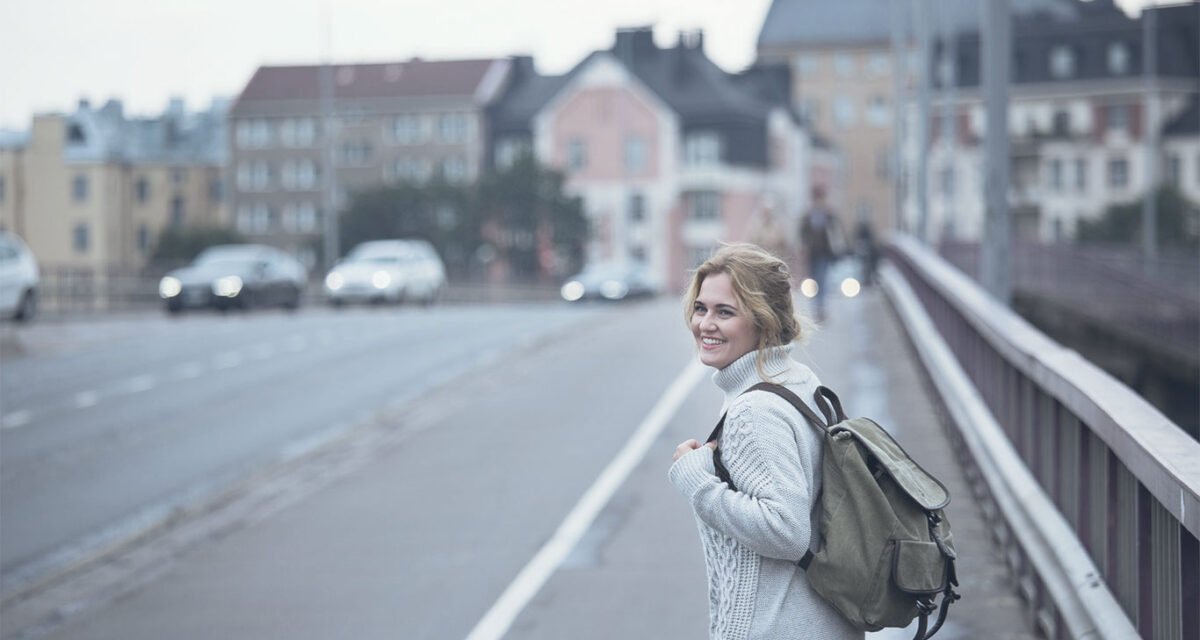 Woman walking on the street