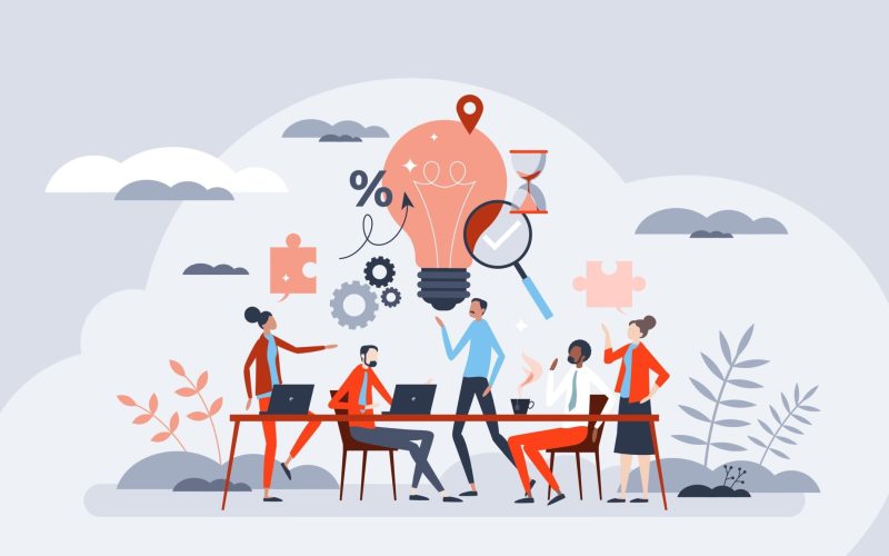 Illustration people brainstorming