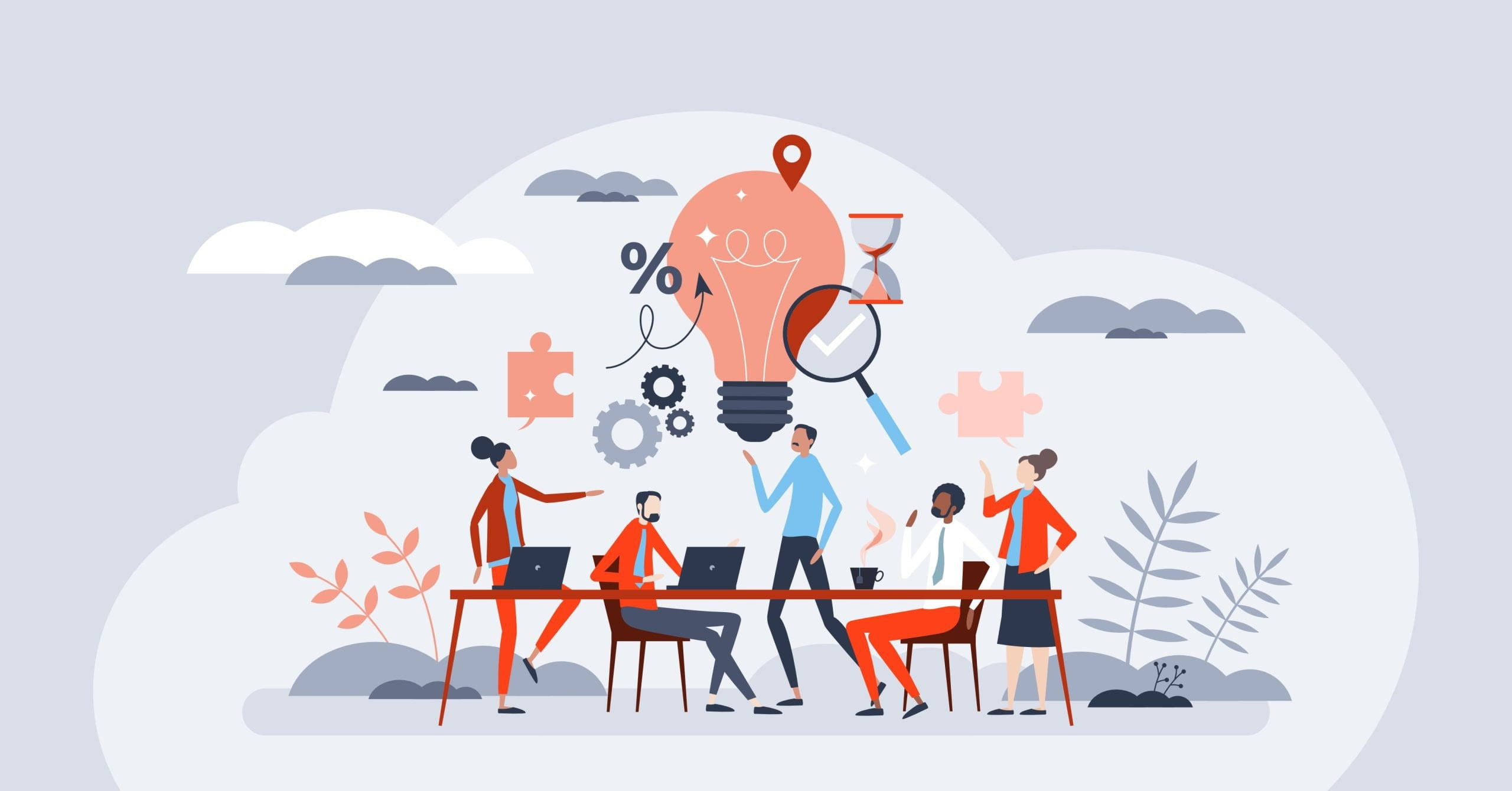 Illustration people brainstorming